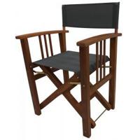 Regisseursstoel antraciet met houten frame - thumbnail