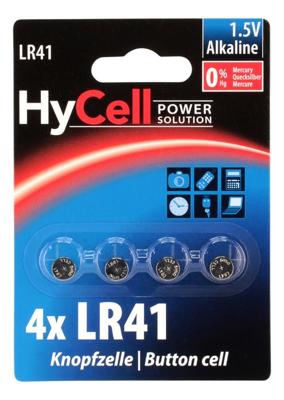 HyCell Knoopcel LR41 1.5 V 4 stuk(s) 30 mAh Alkaline AG3