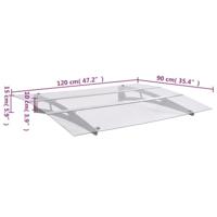 VidaXL Deurluifel 120x90 cm polycarbonaat zilverkleurig en transparant - thumbnail