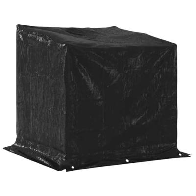 VidaXL Haardhoutrek met regenhoes 100,5x80,5x110,5 cm staal