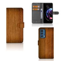 Motorola Edge 20 Pro | Book Style Case | Donker Hout | Portemonnee hoesje - thumbnail