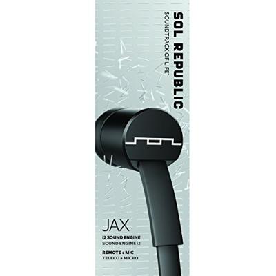 SOL Republic Jax In-ear hoofdtelefoon, geluidsisolerende, draadloze oortelefoon met microfoon + 1-knops bediening, hoogwaardig geluid met krachtige bas, 4 oordopjes maten voor ideale pasvorm, zwart