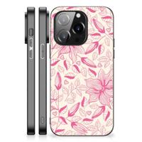iPhone 14 Pro Bloemen Hoesje Pink Flowers - thumbnail