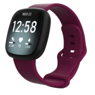 Fitbit Versa 3 & 4 / Sense 1 & 2 Sportbandje - Wijnrood - Maat: M/L - thumbnail