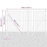 VidaXL Hek met paal zilver 1,5 x 10 m staal en pvc - thumbnail