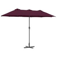 Tuinparasol Bordeauxrood 380 x 196 x 235 cm Poedergecoat staal - thumbnail