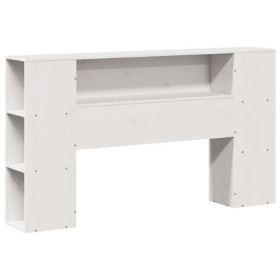 Bed met boekenkast zonder matras grenenhout wit 150x200 cm - thumbnail