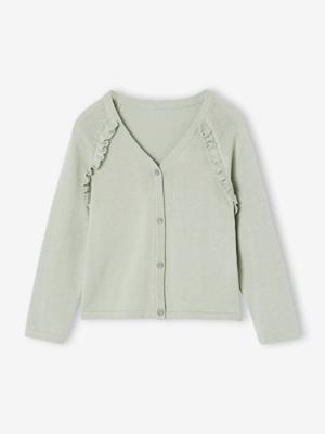 Meisjesvest met ruches groen