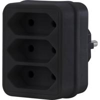 Sygonix SY-4673754 Stopcontactsplitter Zwart - thumbnail