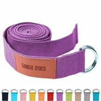 Yoga riem 260 x 3,8 cm Paars - thumbnail