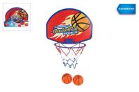Gametime basketbalring 17cm met bord 28x21cm ophanghaken en 2 ballen - thumbnail