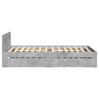 Bedframe met hoofdbord bewerkt hout betongrijs 75x190 cm - thumbnail