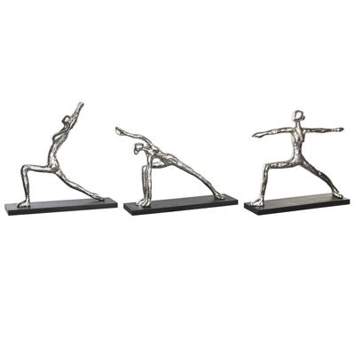 Decoratieve figuren DKD Home Decor 33 x 10 x 35 cm Zilverkleurig Zwart Indiaas Yoga (3 Stuks) Decoratieve figuren DKD Home Decor 33 x 10 x 35 cm Zilverkleurig Zwart Indiaas Yoga (3 Stuks)
