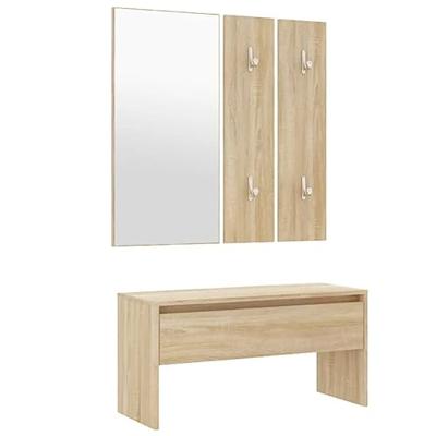 Garderobe set bewerkt hout sonoma eikenkleurig