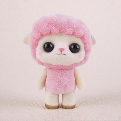 Beetje schattig PVC massaal dieren schapen Dolls verjaardag cadeau kinderen speelgoed grootte: 5.5*3.5*7cm(Pink)