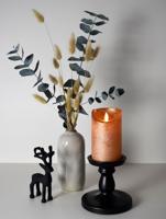 Anna&apos;s Collection LED kaars flame effect rustiek 7.5x10cm koper 1 stuks - thumbnail