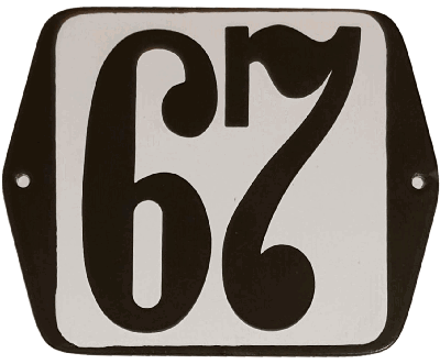 Huisnummer naambordje standaard 15x12 cm nummer 67 - Warentuin mix Huisnummer naambordje standaard 15x12 cm nummer 67 - Warentuin mix