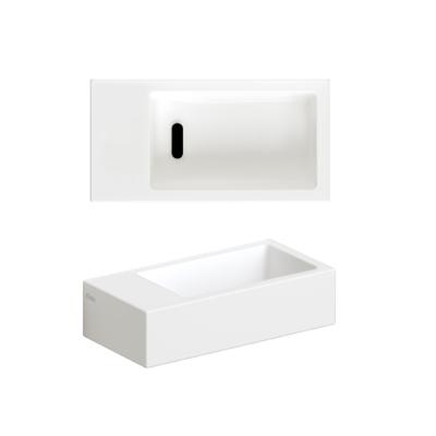 Clou Flush Fontein Met Voorbewerkt Kraangat Links Met Geintegreerde Afvoer Mat Wit Keramiek 36 cm Clou