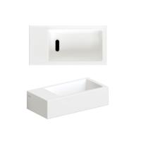 Clou Flush Fontein Met Voorbewerkt Kraangat Links Met Geintegreerde Afvoer Mat Wit Keramiek 36 cm Clou - thumbnail