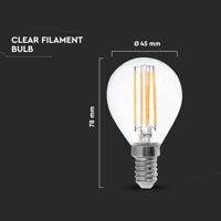 V-TAC LED Filament lamp E14 fitting 6 Watt 600lm P45 extra warm wit 2700K - thumbnail