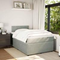 Boxspring met matras fluweel lichtgrijs 120x190 cm - thumbnail