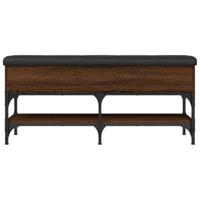 Schoenenbank 102x32x45 cm bewerkt hout bruineikenkleurig - thumbnail