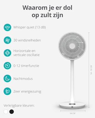 Duux Whisper Flex 2 Smart Statiefventilator Wit Duux Whisper Flex 2 Smart Statiefventilator Wit