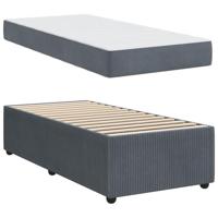 Bedframe met matras met matras Donkergrijs 80 x 200 cm Fluweel - thumbnail