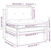 Tuinbank zonder armleuning met kussens 2 st grenenhout wasbruin - thumbnail