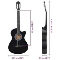 VidaXL Gitaar cutaway met 6 snaren western klassiek 38" zwart - thumbnail