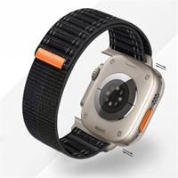 By Qubix - Nylon Wave band - Donkerblauw - Compatible met Apple Watch 38mm / 40mm / 41mm / 42mm - Compatible Apple watch bandjes - thumbnail