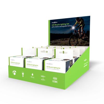 Nedis Fietslamp | Batterij Gevoed | 5 V DC | 3 W | Incl. batterij(en) | Oplaadbaar | 400 lm | 4.5 lm | 100 m | 110 ° - LBICYCLER10BK Nedis Fietslamp | Batterij Gevoed | 5 V DC | 3 W | Incl. batterij(en) | Oplaadbaar | 400 lm | 4.5 lm | 100 m | 110 ° - LBICYCLER10BK