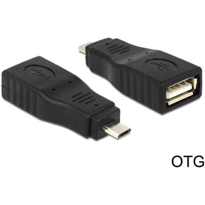 Delock USB 2.0 Adapter [1x Micro-USB 2.0 B stekker - 1x USB 2.0 bus A] Delock - USB-Adapter - Micro-USB Typ B (M) zu USB (W) 0 mm