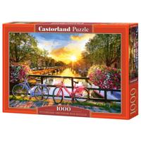 Picturesque Amsterdam with Bicycles Puzzel 1000 Stukjes - thumbnail