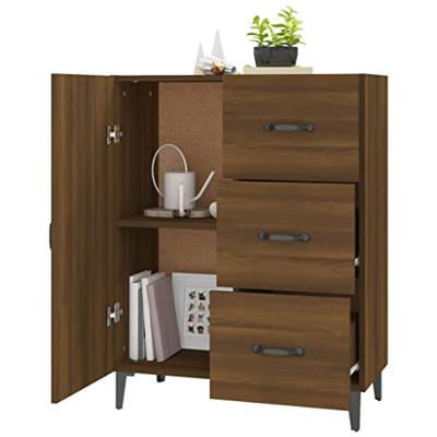 Dressoir 69,5x34x90 cm bewerkt hout bruineikenkleurig