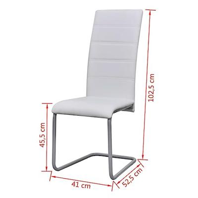 Eetkamerstoelen 4 st kunstleer wit - thumbnail