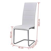 Eetkamerstoelen 2 st kunstleer wit - thumbnail