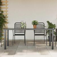 Tuintafel 190x90x74 cm aluminium en glas zwart - thumbnail