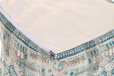 Poef DKD Home Decor Casablanca Blauw Franjes 40 x 40 x 40 cm