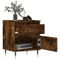 Nachtkastje 40x35x50 cm bewerkt hout gerookt eikenkleurig - thumbnail