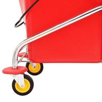 VidaXL Schoonmaakwagen met emmers en wringer pp en verchroomd staal - thumbnail