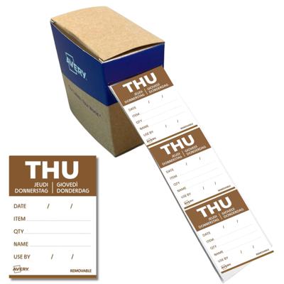 Etiket avery haccp donderdag-bruin 40x56mm 500st Etiket avery haccp donderdag-bruin 40x56mm 500st