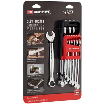Facom 440.JP10PB Ring-steeksleutelset 9-delig Sleutelbreedte (metrisch) 8 - 19 mm