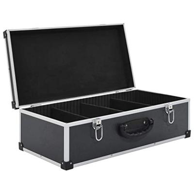 VidaXL Cd-koffer voor 80 cd&apos;s aluminium abs zwart - thumbnail