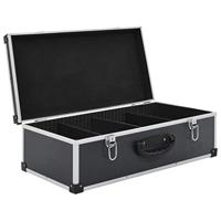 Cd-koffer voor 80 cd's aluminium ABS zwart - thumbnail