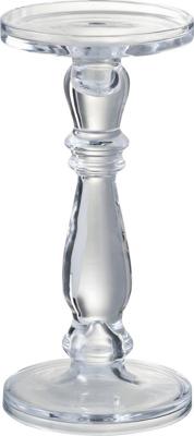 Kandelaar/kaarshouder leti glas transparant m 13x13x27,5 cm Jolipa - Hortus