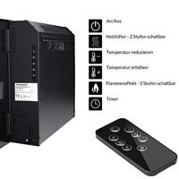 Elektrische haard met open haard vlameffect 1800W met afstandsbediening - thumbnail