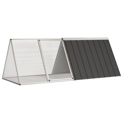 VidaXL Konijnenhok 201,5x80,5x71 cm gegalvaniseerd staal antraciet