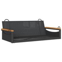 Schommelbank 109x62x40 cm poly rattan zwart - thumbnail