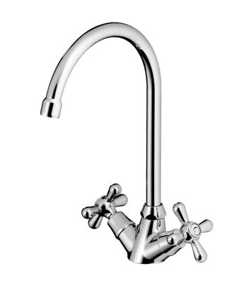 Keukenkraan Hotbath Amice Rond Glans Chroom 2 Greeps Messing Draaibare Uitloop Keukenkraan Hotbath Amice Rond Glans Chroom 2 Greeps Messing Draaibare Uitloop